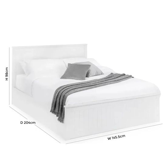 Maine White Ottoman Storage Bed - Sizes Available